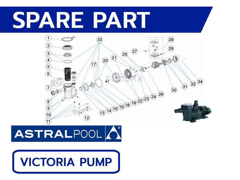 อะไหล่ปั๊มสระว่ายน้ำ ASTRAL POOL Victoria Plus Pump