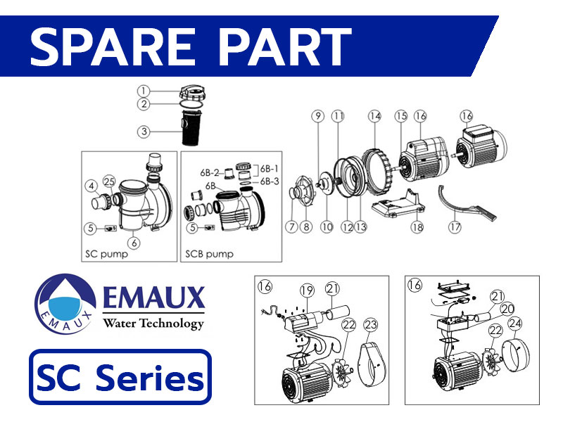 อะไหล่ปั๊มสระว่ายน้ำ EMAUX SC Series