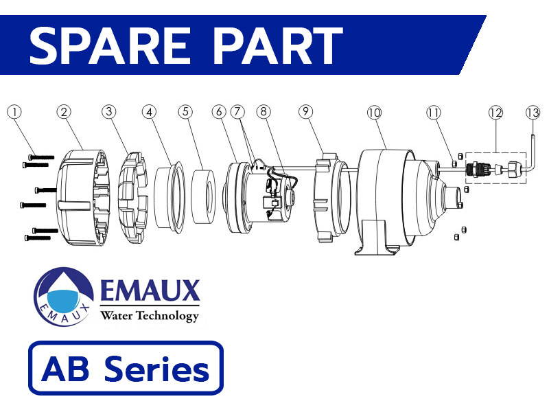 อะไหล่ปั๊มสระว่ายน้ำ EMAUX Air Blower AB