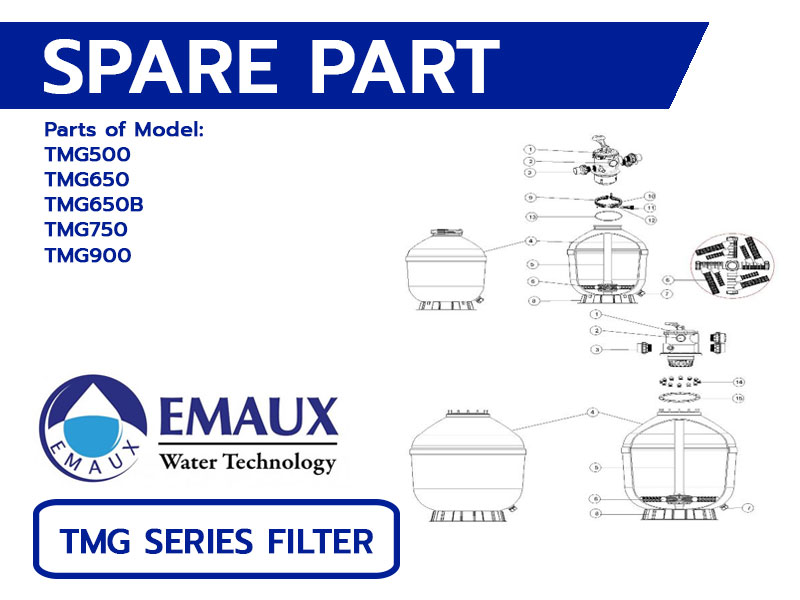 อะไหล่ถังกรองสระว่ายน้ำ EMAUX TMG Series Filter