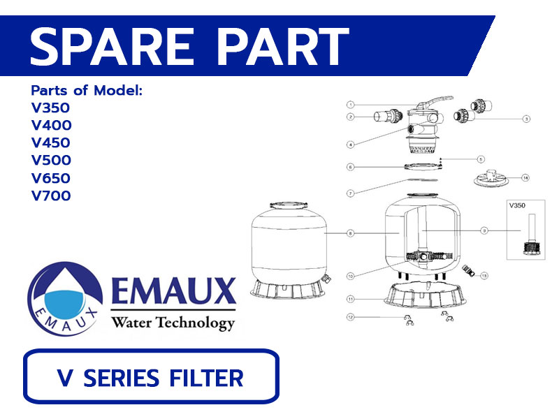 อะไหล่ถังกรองสระว่ายน้ำ EMAUX V Series Filter (V350-V700)
