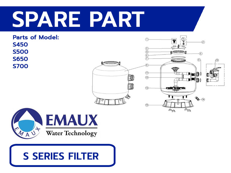 อะไหล่ถังกรองสระว่ายน้ำ EMAUX S Series Filter (S450-S700)