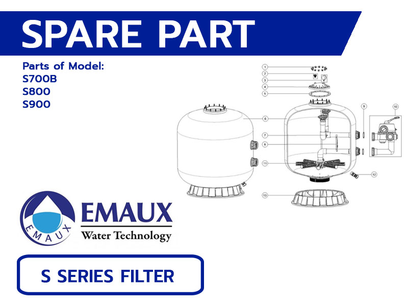 อะไหล่ถังกรองสระว่ายน้ำ EMAUX S Series Filter (S700B-S900)